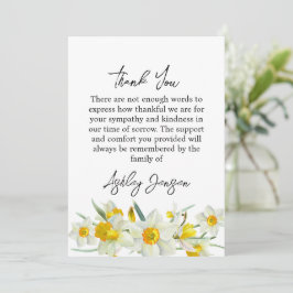 Sympathy Daffodil Funeral Thank You Card サンキューカード