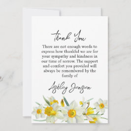 Sympathy Daffodil Photo Funeral Thank You Card サンキューカード