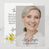 Sympathy Daffodil Photo Funeral Thank You Card サンキューカード (正面/裏面)