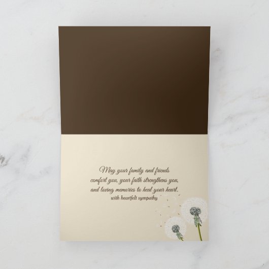 Sympathy Dandelion Seed with Droplets On a Bible  カード (内部)