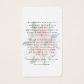 Sympathy Elegant Floral Photo Prayer Card (裏面)