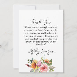 Sympathy Floral Funeral Thank You Card サンキューカード