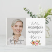 Sympathy Floral Photo Funeral Thank You Card サンキューカード (スタンド正面)
