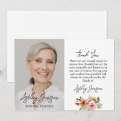 Sympathy Floral Photo Funeral Thank You Card サンキューカード (正面/裏面)