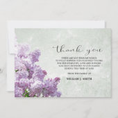 Sympathy Flower Lilacs THANK YOU Grey サンキューカード (正面)