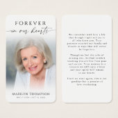 Sympathy Forever In Our Hearts Photo Prayer Card (正面&裏面)
