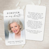 Sympathy Forever In Our Hearts Photo Prayer Card