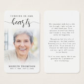 Sympathy Forever In Our Hearts Photo Prayer Card (正面&裏面)