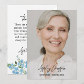 Sympathy Forget me not Photo Thank You Card サンキューカード (正面/裏面)