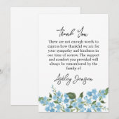 Sympathy Forget me not Thank You Card サンキューカード (正面/裏面)