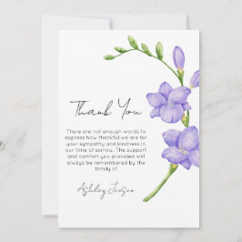 Sympathy Freesia Photo Funeral Thank You Card サンキューカード