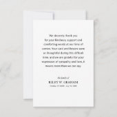 Sympathy Funeral Memorial Cross Sunrise Ocean サンキューカード (裏面)