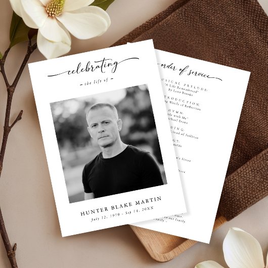 Sympathy Funeral Memorial Service Obituary Photo プログラム