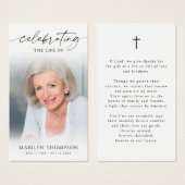 Sympathy Funeral Photo Cross Prayer Card (正面&裏面)