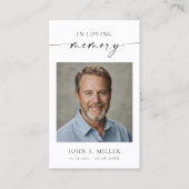 Sympathy Funeral Photo Memorial Prayer Card 名刺 (正面)