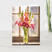 Sympathy Gladiolus Bouquet In a Sunny Window カード (正面)