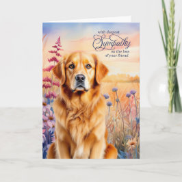 Sympathy Golden Retriever Dog Wildflower Meadow カード