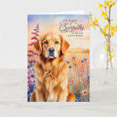 Sympathy Golden Retriever Dog Wildflower Meadow カード (黄色い花)