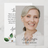 Sympathy Jasmine Photo Funeral Thank You Card サンキューカード (正面/裏面)