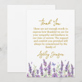 Sympathy Lavender Funeral Thank You Card サンキューカード (正面/裏面)