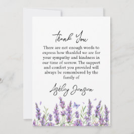 Sympathy Lavender Photo Funeral Thank You Card サンキューカード
