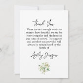 Sympathy Lily Photo Funeral Thank You Card サンキューカード (裏面)