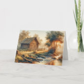 Sympathy Log Cabin In Golden Morning Mist カード (正面)