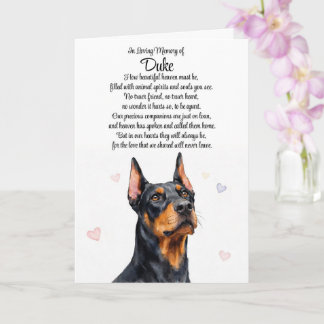 Sympathy Loss of Dog Doberman Custom Name カード