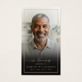 Sympathy Loving Memory Cross Photo Prayer Card (正面)