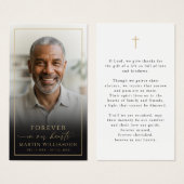 Sympathy Memorial Cross Photo Prayer Card (正面&裏面)