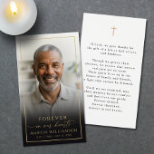 Sympathy Memorial Cross Photo Prayer Card