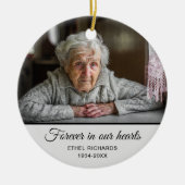 Sympathy Memorial In Loving Memory | Two Photo セラミックオーナメント (正面)