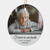 Sympathy Memorial In Loving Memory | Two Photo セラミックオーナメント (左)