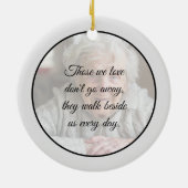 Sympathy Memorial In Loving Memory | Two Photo セラミックオーナメント (裏面)