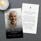 Sympathy Memorial Loving Memory Photo Prayer Card
