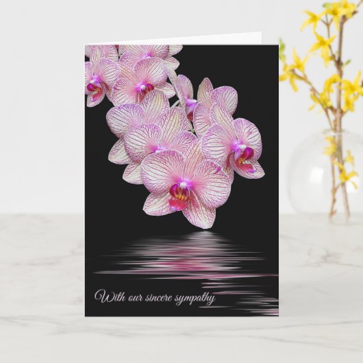 Sympathy Orchids With Water Refleciton カード (黄色い花)