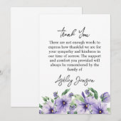 Sympathy Pansy Funeral Thank You Card サンキューカード (正面/裏面)