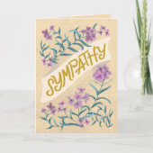Sympathy Peach Soft Pastel Floral Banner Card カード (正面)