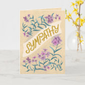 Sympathy Peach Soft Pastel Floral Banner Card カード (黄色い花)