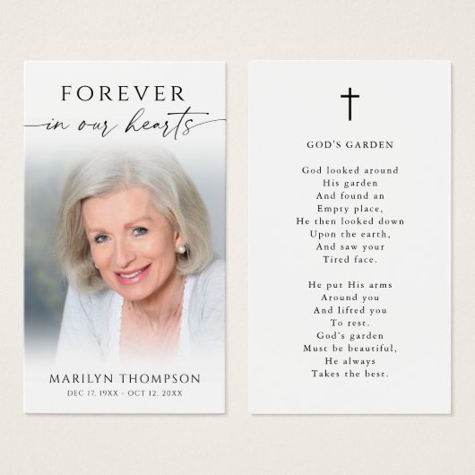 Sympathy Photo God's Garden Prayer Card (正面&裏面)