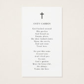 Sympathy Photo God's Garden Prayer Card (裏面)