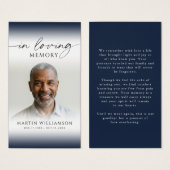 Sympathy Photo In Loving Memory Prayer Card (正面&裏面)