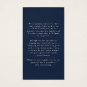 Sympathy Photo In Loving Memory Prayer Card (裏面)