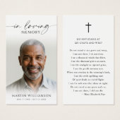 Sympathy Photo Poem Funeral Prayer Card (正面&裏面)