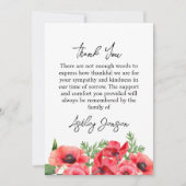 Sympathy Poppy Funeral Thank You Card サンキューカード (正面)