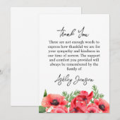 Sympathy Poppy Funeral Thank You Card サンキューカード (正面/裏面)