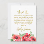 Sympathy Poppy Funeral Thank You Card サンキューカード (正面)