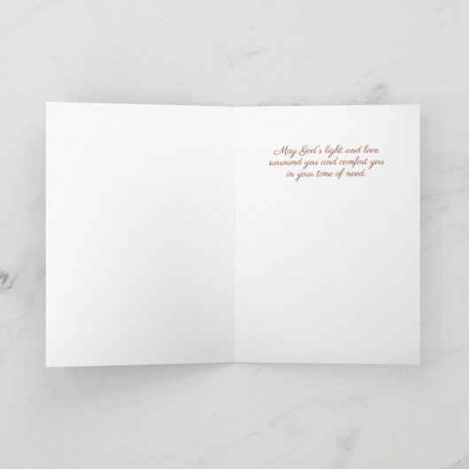 Sympathy Prayer Open Hands to God with Cross カード (内部)