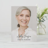 Sympathy Purple Floral Photo Thank You Card サンキューカード (スタンド正面)