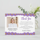 Sympathy Purple Gerberas Funeral  サンキューカード (スタンド正面)